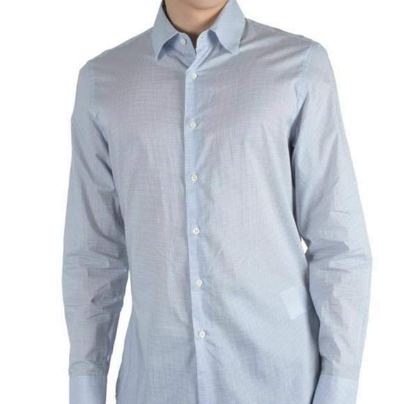 Prada Men's Multi-Color Long Sleeve Dress Shirt